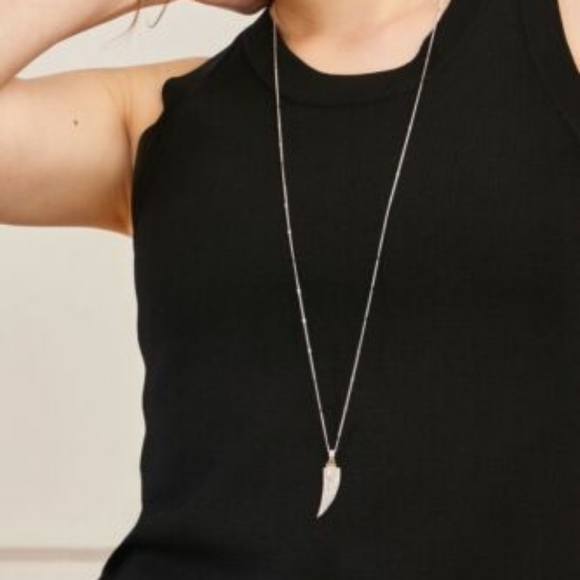 Stella & Dot Horn Pendant - Mixed Metal - Picture 1 of 4